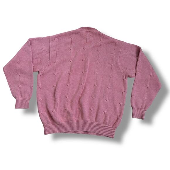 Vintage Talbots Men’s Size L 100% Pima Cotton Cable Knit Crewneck Sweater - Picture 4 of 4